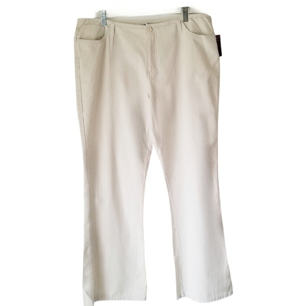 NWT Women's No Waist High Rise Straight Leg Breathable Chino Pants 18